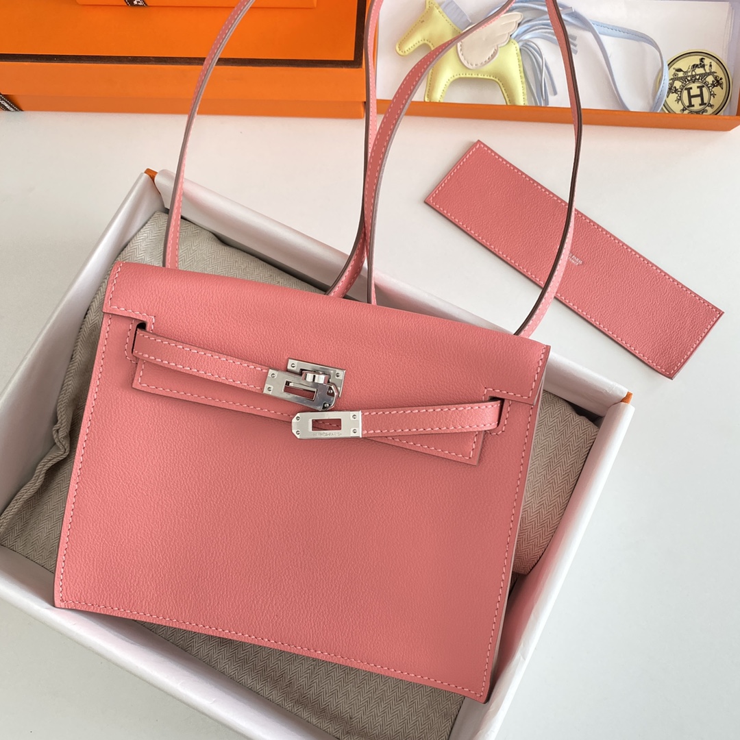 Hermes Kelly Danse Evercolor Bag In Rose Pink Color